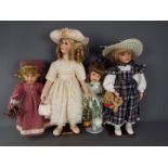 Alberon - A limited edition Alberon porcelain dressed doll with lace style dress and hair in