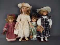 Alberon - A limited edition Alberon porcelain dressed doll with lace style dress and hair in