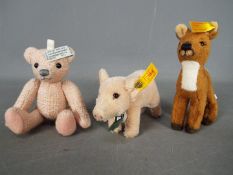 Steiff - Three Steiff Mini Bears comprising # 034008 Amelia white tag in ear,