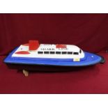 A moulded plastic model of a passenger 'Shark Line' ferry boat entitled 'Jaws'.