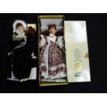 Cotswold Mint, Seymour Mann - Two boxed porcelain collectors dolls.