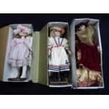 Alberon - Three boxed Alberon porcelain Collectors dolls.