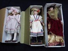 Alberon - Three boxed Alberon porcelain Collectors dolls.