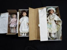 Alberon, Ashton Drake - Three boxed collectors dolls .