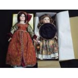 Cotswold Mint, Alberon - Two boxed porcelain collectors dolls.