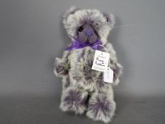 Kaycee Bears - a Kaycee Bear entitled Plum Puddin, designed by Kelsey Cunningham,