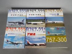 Dragon Wings - Six boxed diecast 1:400 scale model aircraft in various carrier liveries from the