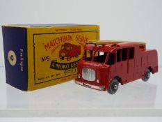 Matchbox - A boxed Matchbox #9 Merryweather Marquis Fire Engine.