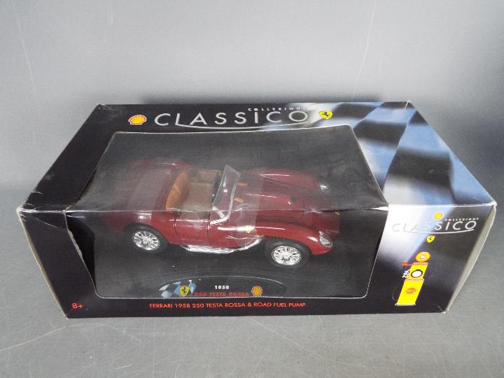 Welly, Solido, Shell Classico - Three boxed 1:18 scale diecast model cars. - Image 3 of 3