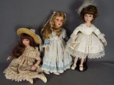 Alberon -Three Limited Edition porcelain Alberon dolls.