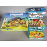 Playmobil - Collection of 4 boxed Playmobil play sets including #3120 large stables with animals,