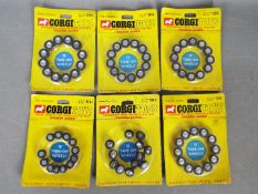 Corgi - Golden Jacks - A collection of 6 unopened packs of 12 spare wheels for the Corgi Golden