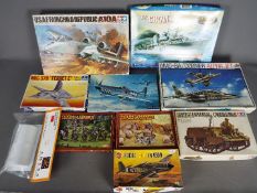 Tamiya, Warhammer, ESCI, Others - A collection of 10 boxed plastic model kits in several scales.