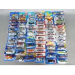 Hot Wheels - Collection of over 60 carded modern Hot Wheels models including #PBXC3 Ford Escort RS