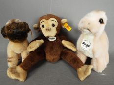 Steiff - three Steiff animals to include Koko #060380, #035920 and Luppi #066795,