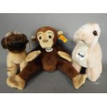 Steiff - three Steiff animals to include Koko #060380, #035920 and Luppi #066795,