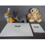 Steiff - three Steiff animals to include a elephant #112041,