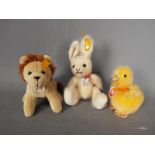 Steiff - three Steiff animals to include a Lion #112058,