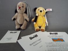 Steiff - Sooty and Sweep - a Steiff Bear entitled Sooty #664328 with related ephemera,