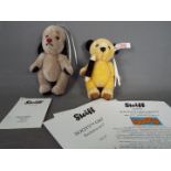 Steiff - Sooty and Sweep - a Steiff Bear entitled Sooty #664328 with related ephemera,