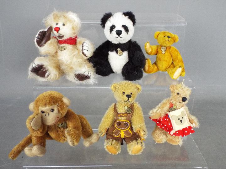 Hermann Bears - six Hermann Bears to include one in the form of a panda,