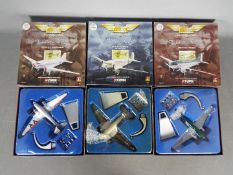 Corgi Aviation Archive - Three boxed Corgi Aviation Archive diecast model aircraft in 1:144 scale.