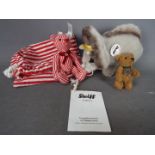 Steiff Bears - a Steiff Brown Bear with butterfly necklace and button in ear,