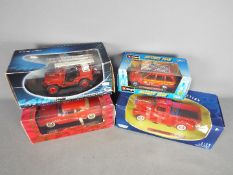 Mira, Solido, Motor Max, Bburago - Four boxed 1:18 and 1:24 scale diecast model vehicles.