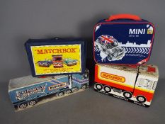 Matchbox - Collection of 3 vintage Matchbox carry cases and 1 other.