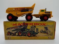 Matchbox - A boxed Matchbox King Size K2 KW Dart Dump Truck.