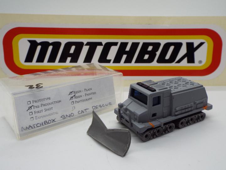 Matchbox - A rare resin 'Pre-Production' model of a Matchbox Sno Cat Rescue Vehicle.