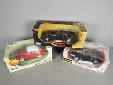 Revell Bburago, Motor Max - Three boxed 1:18 scale diecast model cars.