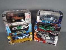 Maisto, Bburago - Six boxed predominately 1:24 scale diecast model vehicles.