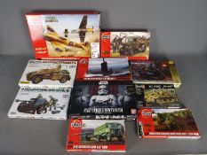 Airfix, Bandai, Tamiya, Other - A boxed group of plastic model kits in various scales.