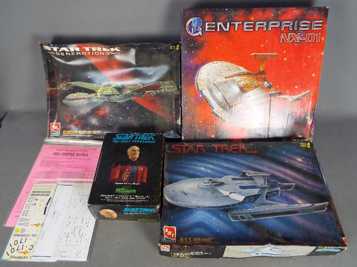 AMT, GeoMetric, Star Trek - A fleet of four boxed Star Trek plastic model kits.