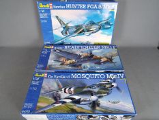 Revell - Three boxed plastic !;32 scale military aircraft model kits by Revell.