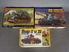 CMK, Dragon, Tristar - Three boxed plastic military vehicle model kits in 1:35 scale.