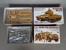 Tamiya,- Two boxed 1:35 scale plastic military model kits. Lot includes British LRDG Command car No.