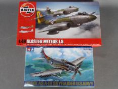 Airfix, Tamiya - Two boxed 1:48 scale plastic military aircraft model kits.