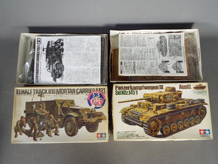 Tamiya - Four boxed plastic military vehicle model kits in 1:35 scale by Tamiya. - Image 3 of 3