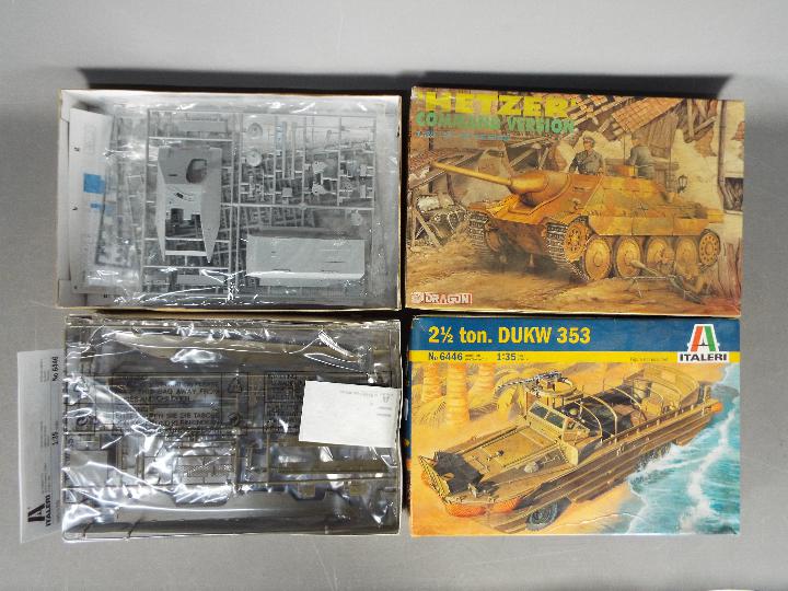 Dragon, Italeri - Two boxed 1:35 scale plastic military vehicle model kits.