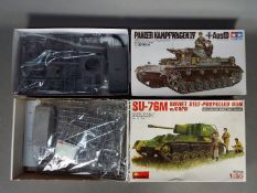 Tamiya, Mini Art - Two boxed 1:35 scale plastic military vehicle kits.