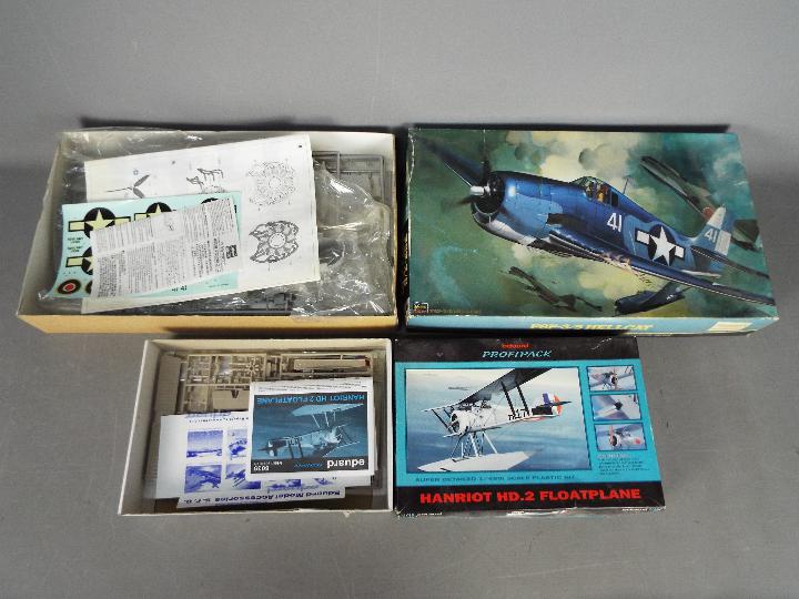 Hasegawa, Eduard - Two boxed plastic military aircraft model kits.