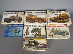 Tamiya - A boxed collection of plastic model kits predominately 1:35 scale by Tamiya.