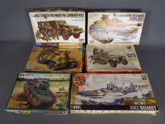 Tamiya, Esci, Eastern Express, Other - A boxed group of plastic model kits in various scales.
