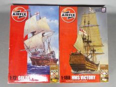 Airfix - Two boxed plastic model ship kits by Airfix.