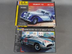 Revell, Heller - Two plastic 1:24 scale model car kits.