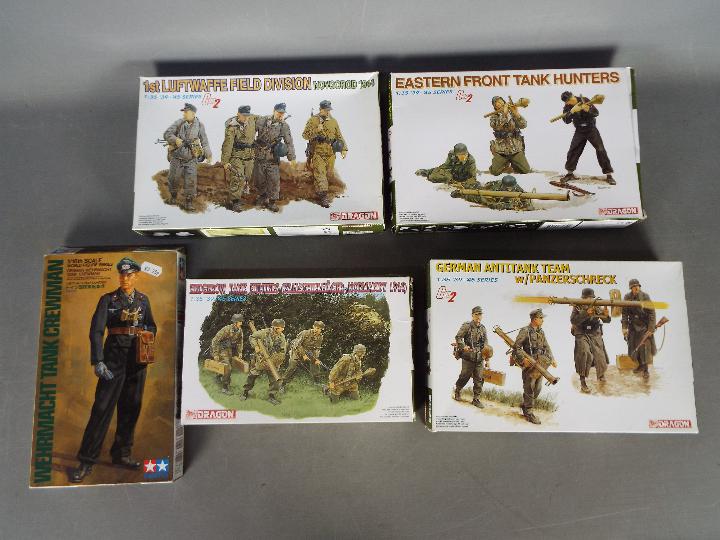 Dragon, Tamiya - Four boxed 1:35 scale plastic model figure kits,