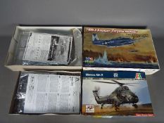 Hobby Boss, Italeri - Two boxed 1:48 scale plastic military aircraft model kits.