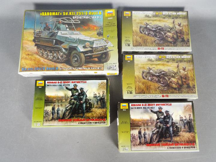 Zvezda - Five plastic 1:35 scale military model kits by Zvezda.